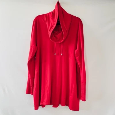 Cable & Guage Studio женщин красный капот шеи отверстие для большого пальца длинным рукавом Топ размер 1 X - Изображение 1 из 4