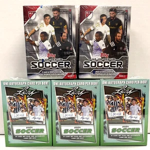 2024 Leaf & 2021 Topps MLS Soccer Factory Sealed Blaster Box Lot of 5 AUTO - Picture 1 of 3