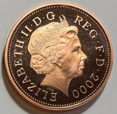 Great Britain 2 Pence 2000 - Ostrich Feathers - Proof - Image 1 of 4