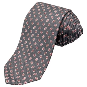 Robert Talbot Tie 56.5 Paisley Medallion Black Red Silk Jim Herron Best Of Class - Picture 1 of 9