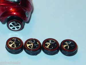 Hot Wheels Redline REPRO WHEELS 4 kleine HK schwarze Lager 4er Set - NEU! - Bild 1 von 2