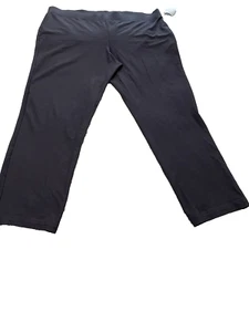 Eileen Fisher charcoal washable crepe ankle pants, wide elas waistband, xl - Picture 1 of 5