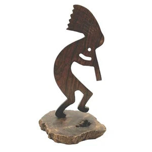 Hand Carved Ironwood Kokopelli Sculpture Fertility Diety Southwestern Folk Art - Picture 1 of 9