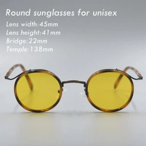 2025 Round polarized sunglasses men yellow sun glasses women black green glasses - Picture 1 of 28