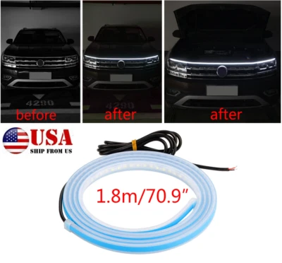 Luz de capó de coche Lámparas de atmósfera dinámica LED DRL luz de tira diurna (71") Foto 1 de 4