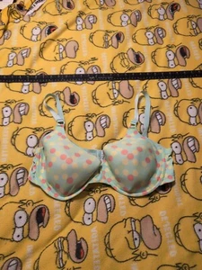 Ambrielle Aqua Polka Dot Underwire Bra Size 42D - Picture 1 of 6