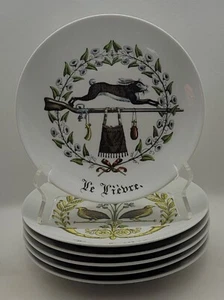 Set di 6 piatti da insalata Porcelaine D'Auteil CHAMBORD 7 1/2", 4 disegni, Francia - Foto 1 di 7