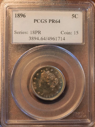 1896 Liberty Nickel PCGS PR64 Cover
