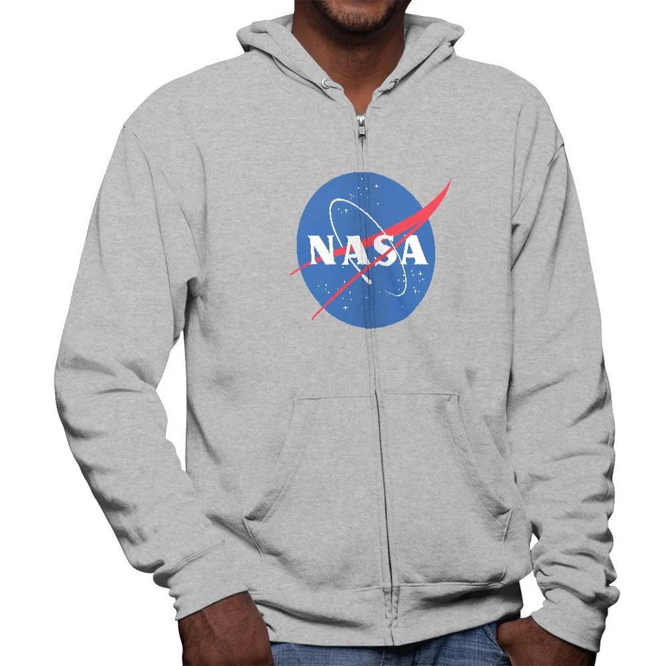 Sudadera con capucha con cremallera completa con logotipo de la NASA para hombre Foto 1 de 1