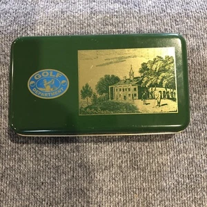 Golf Department Metal Golf Tin, Green And Gold- 5-1/2”x3” Approximately - Picture 1 of 3