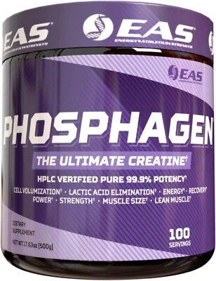 Моногидрат креатина EAS Phosphagen Ultimate 99,9% чистый 100 квг без вкуса новый - Изображение 1 из 2