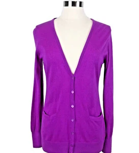 Nordstrom Collection Cardigan Sweater Medium Womens CASHMERE SILK Classic Preppy - Picture 1 of 11