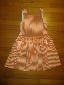 VTG 80's girls YOU BABES Orange Striped Jumper Dress Size 10 USA MADE - Picture 1 of 6
