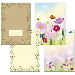 Blumen Blümchen Briefpapier Briefblock Schreibblock A4 A5 verschiedene Motive - Bild 1 von 25