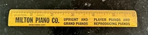 Antique Milton Piano Co Wooden Advertising Ruler New York City - Picture 1 of 2