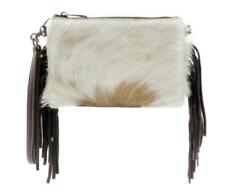 Montana West Cowhide Hair-On Leather Fringe Clutch/Crossbody