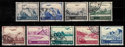 Switzerland 1940 ☀ Airmail Mi. 387-94 ☀ Used set - Image 1 of 2