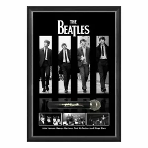 THE BEATLES PAUL MCARTNEY HAND SIGNED FRAMED MICROPHONE LENNON STARR NICOL - Bild 1 von 1