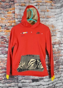 Kids XL Nike Pullover Hoodie Sweatshirt Training Animal Print Red Yellow - Picture 1 of 12