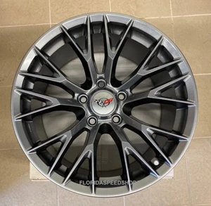 Gunmetal Grey C7-Z06 Style Corvette wheels 17x9.5/18X10.5" FITS: 1997-2004 C5 - Picture 1 of 11