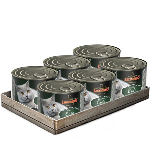Leonardo Reich an Ente Nassfutter Katzenfutter | Getreidefrei | 6 x 200 g - Bild 1 von 1