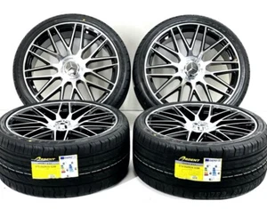 20" Wheels W Tires Fit Mercedes Benz AMG G Class E S G Black Machined 5x112 - Picture 1 of 10