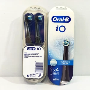 Genuine Oral-B iO Ultimate Clean Replacement Brush Heads 4 Pack Black Brand New - Picture 1 of 8