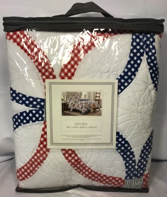 Anillo BELK AMERICANA Rojo Blanco y Azul Edredón Nuevo en Paquete Moderno Hogar Boda QN  Foto 1 de 4