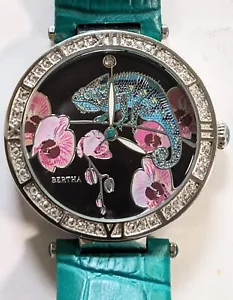 Ladies Watch Bertha Mother-Of-Pearl with Lizard Watch NEW IN BOX - Picture 1 of 4