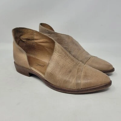 Sapatos femininos Free People EU36 US6 Royale couro marrom liso biqueira pontiaguda no tornozelo boho - Imagem 1 de 4
