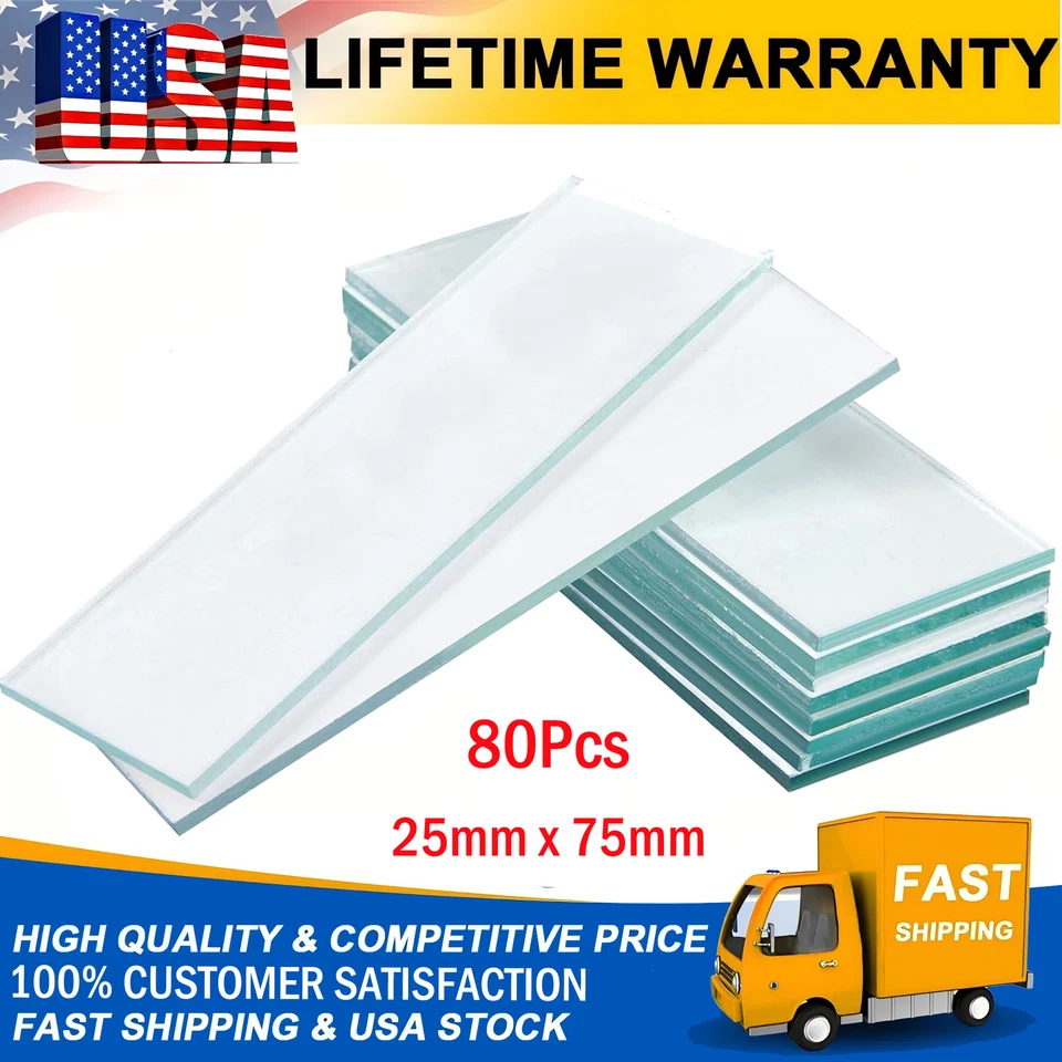 ELABPAL 80Pcs 25mmx75mm New Lab Thin Layer Chromatography TLC Plates Glass Backed GF254