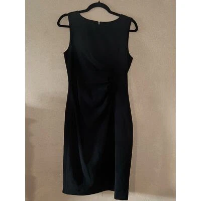 Vestido Donna Karan negro fruncido delantero negro sin mangas   Foto 1 de 4