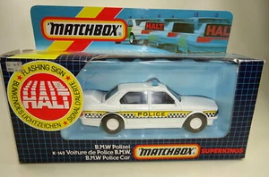 Matchbox Superking K-142 BMW 5 Series weiß "Police" in Box - Picture 1 of 5