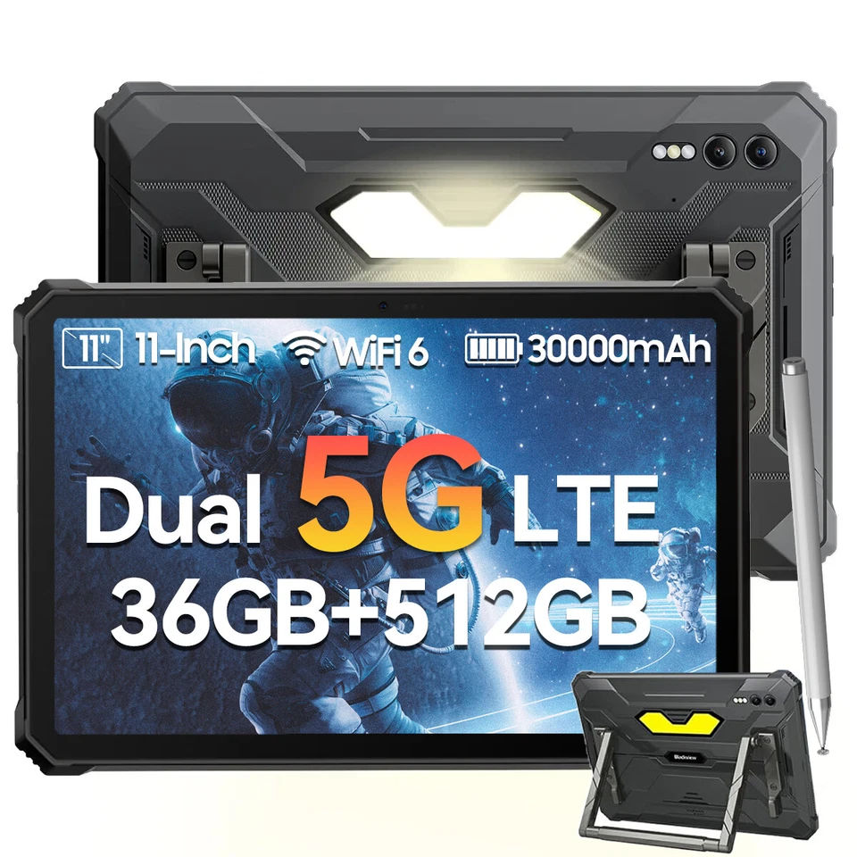 Blackview Active 10 Pro 5G Rugged Tablet 36GB+512GB 11 inch 30000mAh Android 14 - Image 1 of 4