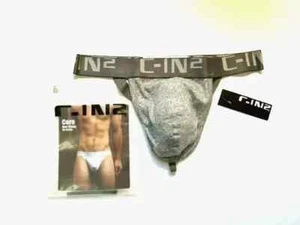 C-IN2 Size L Men's Cotton Core Y-Back Thong - Heather Gray (4002-HGY-L) - Picture 1 of 10