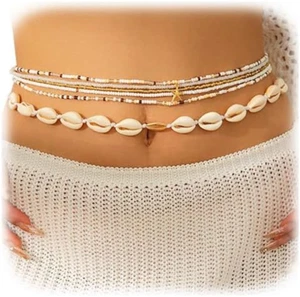 Summer Beach Coloful Beads Waist Chain Jewelry Sets Multi-Layered Beaded Belly C - Picture 1 of 6