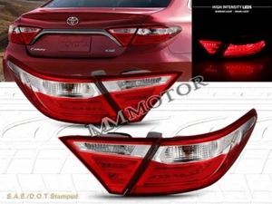FIT FOR 2015-2017 TOYOTA CAMRY SE/LE/CE LED TAIL LIGHTS RED 4 PIECES NEW - Picture 1 of 4