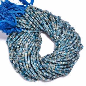 Natural Grandidierite Gemstone Rondelle Micro Faceted Beads 3mm Strand 13" GB577 - Picture 1 of 2