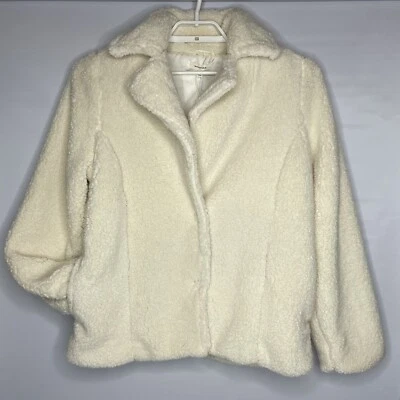 Abrigo de peluche Max Stuido para mujer chaqueta talla grande marfil oculto bolsillos a presión nuevo con etiquetas Foto 1 de 4