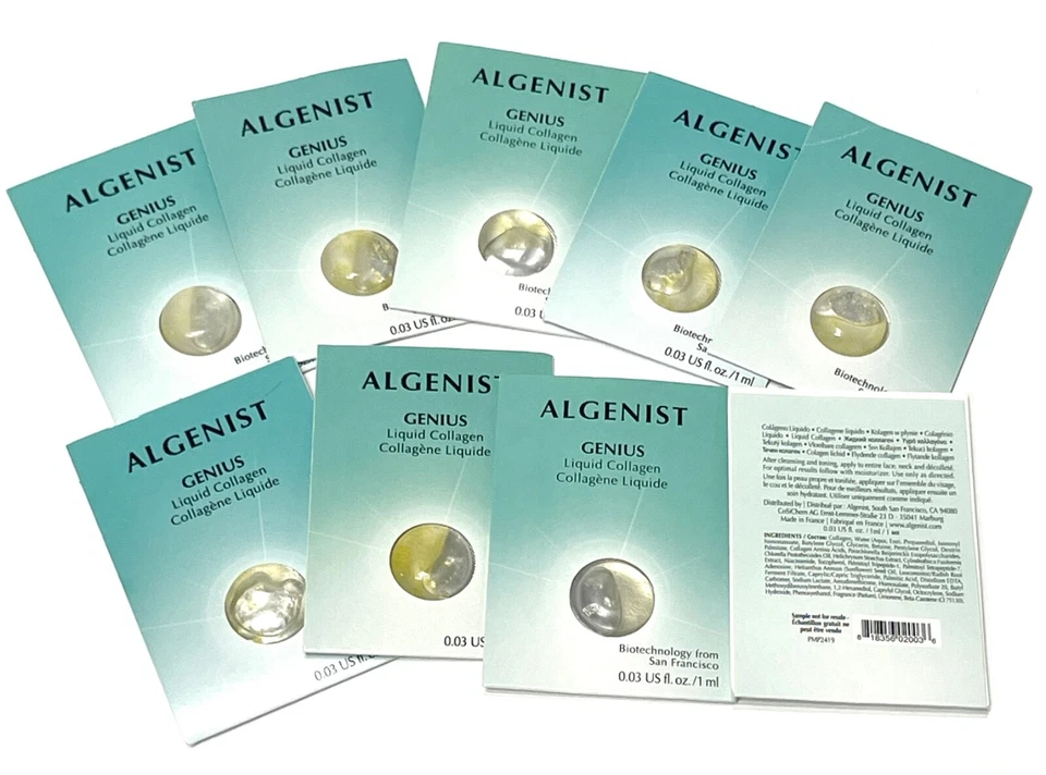 ALGENIST Genius Liquid Collagen LOT 9 x .03 Oz Sample Pods NEW  SEALED FREE SHIP - Image 1 of 1