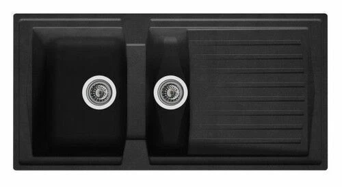 respekta Boston Einbau Küchenspüle - Schwarz, 100 x 50 cm