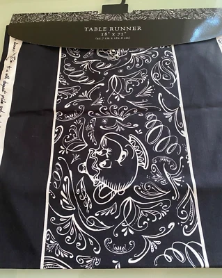 Disney Beauty and the Beast Be Our Guest quadro-negro 18 x 72 corredor de mesa novo com etiquetas - Imagem 1 de 4