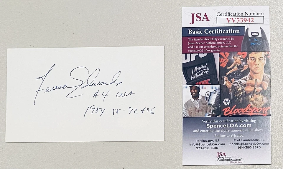 Teresa Edwards Signed Autographed 3x5 Card JSA Cert Basketball HOF - Image 1 of 1