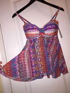 Profile by Gottex Bandeau Flyaway Tankini Swimsuit Top Women's Santa Fe NWT $98 - Picture 1 of 12