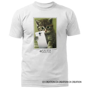 Camiseta Gatito Selfie Gato Animal Mascota Divertida Broma Humor Gráfico Novedad - Imagen 1 de 3