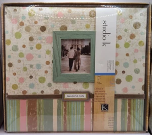 K & Company Scrapbook Album 12"x12" Beautiful Life Photo Box Stripes & Dots NEW - Picture 1 of 6