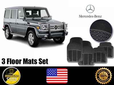 Juego de 4 alfombrillas de goma negras antideslizantes resistentes para todos Mercedes-Benz Foto 1 de 4