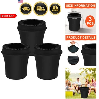 Trash Can Cover 32 Gallon Spandex Outdoor Fitted Waste Container Black - Image 1 of 4