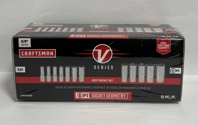 Craftsman V-Series Deep Socket Set SAE 12 Piece CMMT17360V New - Image 1 of 4