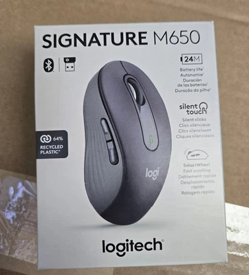 Brand NewLogitech Signature M650 Full-size Wireless Scroll Mouse (910-006250) - Image 1 of 3